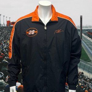 Vintage Tony Stewart Black Orange NASCAR Home Depot #20 Zip Windbreaker Jacket L